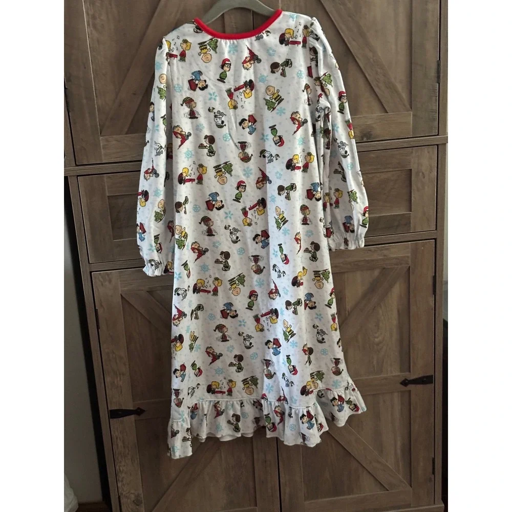 Peanuts Snoopy Charlie Brown Christmas Fleece Nightgown Girls Size 6/6X Holiday